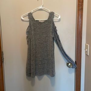 Ladder sleeve cut out arm sweater